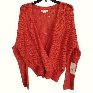 Billabong NWT orange Sweet Bliss wrap sweater size medium